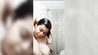 Girl Bathing Naked Showing Huge Boobs To Peeping Boyfriend