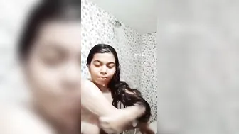 Girl Bathing Naked Showing Huge Boobs To Peeping Boyfriend