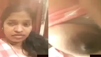 Cute Tamil Girl Flashing Her Tits During Naughty Video Call Sex