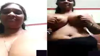 Tamil Babe With Huge Natural Tits Showing Them Off On Video Call