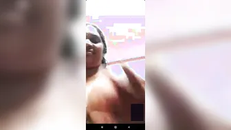 Tamil Babe With Huge Natural Tits Showing Them Off On Video Call