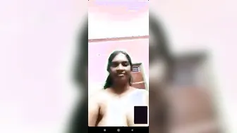 Tamil Babe With Huge Natural Tits Showing Them Off On Video Call