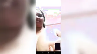 Tamil Babe With Huge Natural Tits Showing Them Off On Video Call