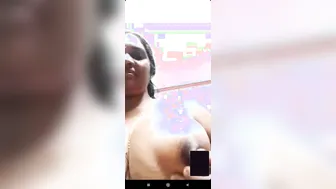 Tamil Babe With Huge Natural Tits Showing Them Off On Video Call