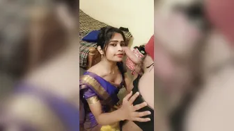South Indian GF In Saree Teasing Before Giving Blowjob