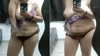 Busty Married Woman Slowly Removing Bra And Panties In Bedroom