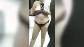 Busty Married Woman Slowly Removing Bra And Panties In Bedroom
