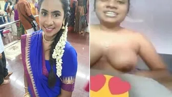Tamil GF Stripping Bare Revealing Perfect Tits For Camera