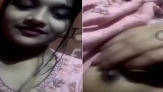 College Babe Flashing Her Perky Boobs On Video Call For Me