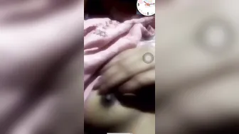 College Babe Flashing Her Perky Boobs On Video Call For Me