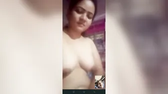 Beautiful Married Woman Stripping Naked Chatting On Video Call