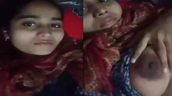 Bengali Babe Filming Her Round Natural Tits For Me At Home