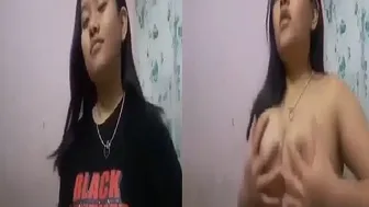 Nepali Babe Playing With Her Big Boobs At Home Caught Viral