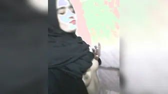 GF In Traditional Dress Revealing Her Tits And Wet Pussy