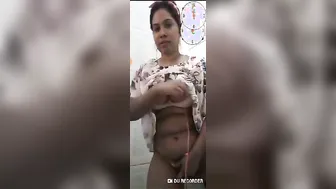 Wife Stripping Naked Teasing During Private Video Call Today