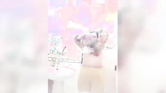 Busty Milf Stripping Before Bath Showing Off Her Massive Boobs