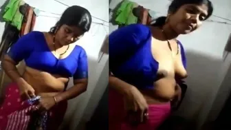 Village Milf Changing Saree Exposing Her Massive Boobs On Mms