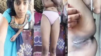 Village Babe Showing Her Smooth Shaved Pussy On Selfie Camera