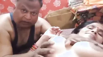 Uncle Licking Village Maid's Big Tits Caught On Leaked Camera