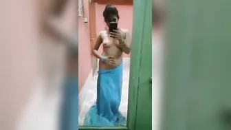 Desi Babe Stripping Saree Slowly Revealing Everything