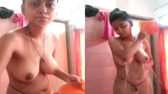 Hairy Pussy Girl Stripping Naked During Her Steamy Bath Time