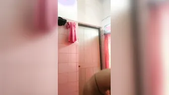 Hairy Pussy Girl Stripping Naked During Her Steamy Bath Time
