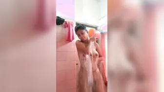 Hairy Pussy Girl Stripping Naked During Her Steamy Bath Time