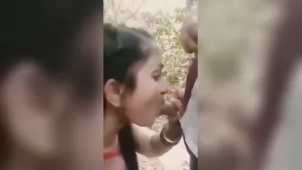 Horny GF Pleasing Her Man Outdoors Getting Every Drop