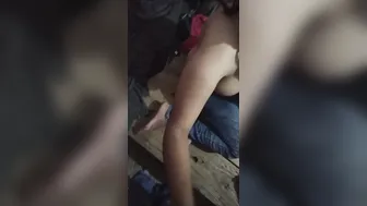 Horny GF Stroking Her Man Till He Explodes Everywhere