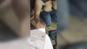 Horny GF Stroking Her Man Till He Explodes Everywhere