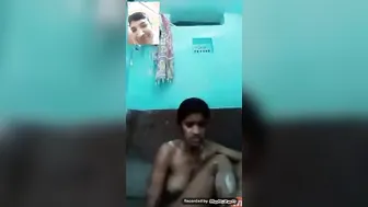 Naked Village Babe Bathing And Touching Herself On Video Call