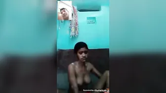 Naked Village Babe Bathing And Touching Herself On Video Call