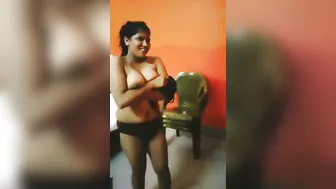 Busty Slut Shaking Her Big Tits Topless Dancing On Webcam