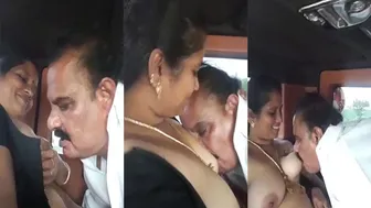 Mallu Aunty Cheating With Lover Caught Fucking In The Car