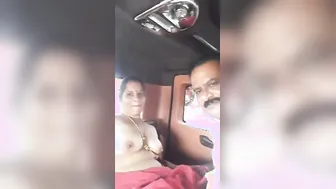 Mallu Aunty Cheating With Lover Caught Fucking In The Car