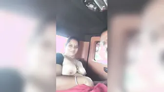 Mallu Aunty Cheating With Lover Caught Fucking In The Car