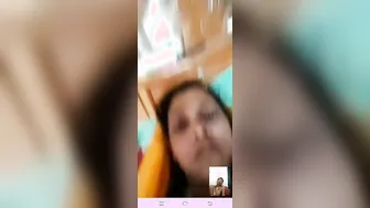 Nervous Wife Exposing Her Tits And Pussy On Video Call