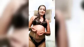 Sexy Girl Soaping Her Naked Body In Bathroom Selfie Video