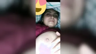 GF Teasing With Her Huge Round Tits On Video Call
