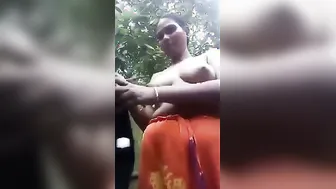 Desi Wife Stripping Naked Outdoors Filming Herself On Phone