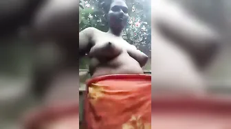Desi Wife Stripping Naked Outdoors Filming Herself On Phone