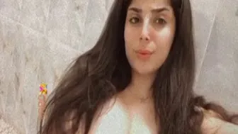 Sexy Babe Stripping Naked Showing Pussy And Tits On Camera