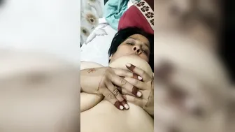 Busty Married Woman Playing With Huge Melons On Private Video