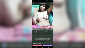 Desi Bhabhi Squeezing And Playing With Her Soft Boobs On Camera