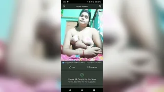 Desi Bhabhi Squeezing And Playing With Her Soft Boobs On Camera