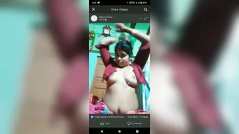 Desi Bhabhi Squeezing And Playing With Her Soft Boobs On Camera