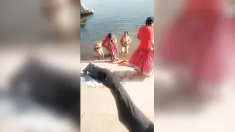 Desi Bhabhi Bathing Topless In The Village Pond All Alone Today