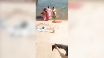 Desi Bhabhi Bathing Topless In The Village Pond All Alone Today