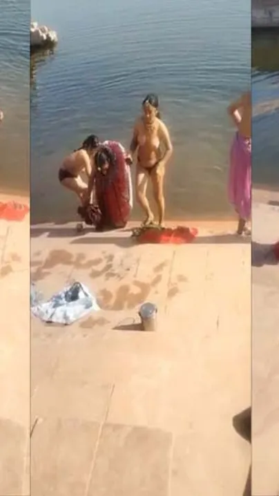 Desi Bhabhi Bathing Topless In The Village Pond All Alone Today