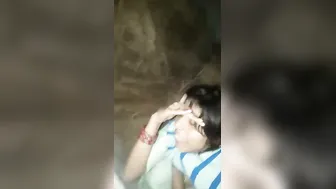 Village GF Sucking Her Older Lover's Thick Cock At Home